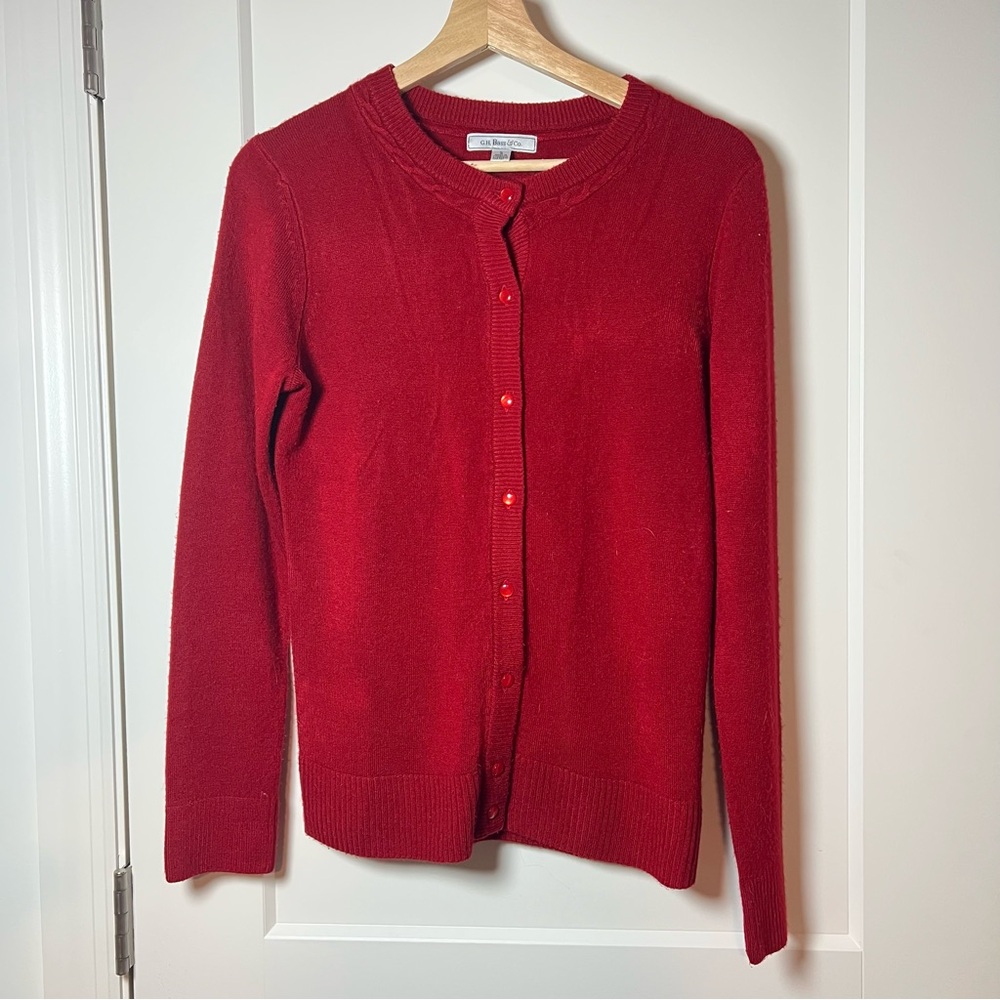 G.H. Bass & Co. Vintage 90s/Y2K Bright Red‎ Button-Up Cardigan 🎁❤️